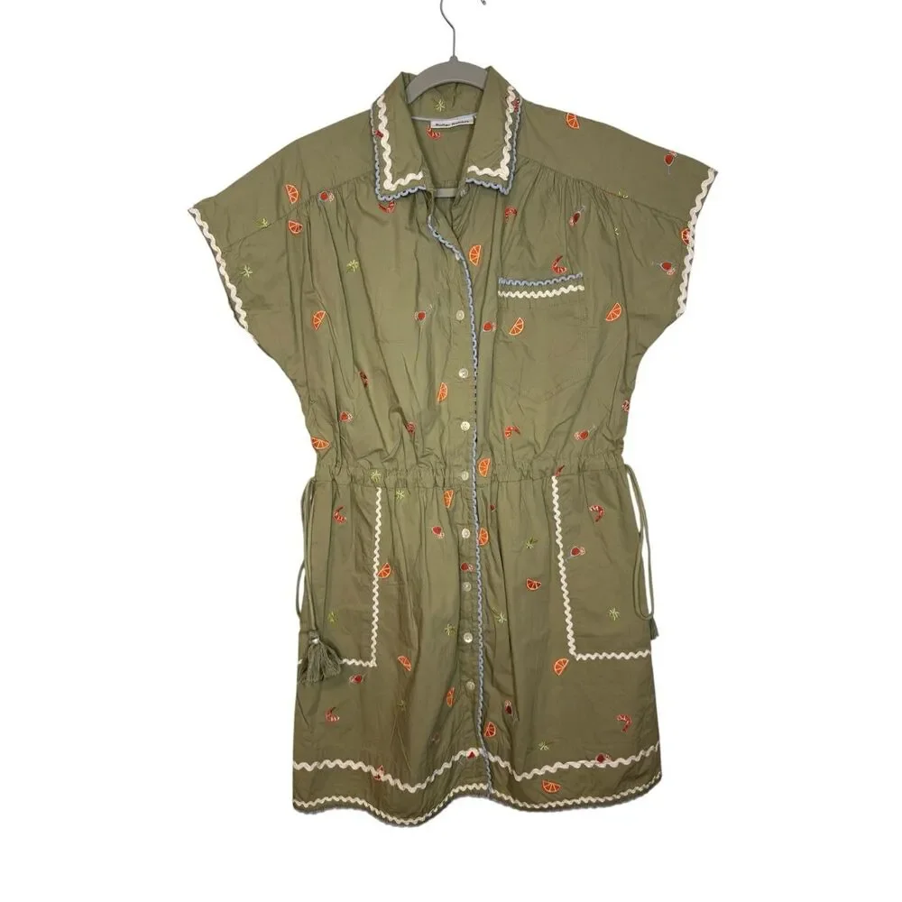 Roller Rabbit Ocaso Ellyott Embroidered Dress Green Size‎ XS
